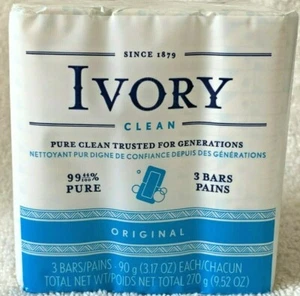 IVORY CLEAN***Original***99.44% PURE CLEAN SOAP (3 BARS)~3.17 OZ/EACH~NEW~SEALED - Picture 1 of 12