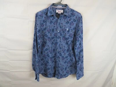 Vintage Print Blue Floral Penguin by Munsingwear men's Button-Down shirt S - Image 1 of 4