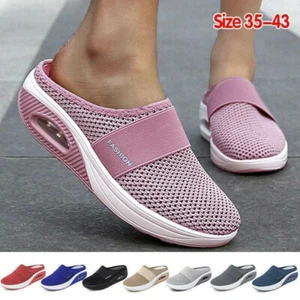 Women's Air Cushion Slip-on Walking Shoes Orthopedic Very Comfortable Walking - Picture 1 of 21