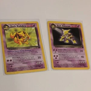 Dark kadabra And Dark Alakazam Team Rocket Pokémon LP - Picture 1 of 5