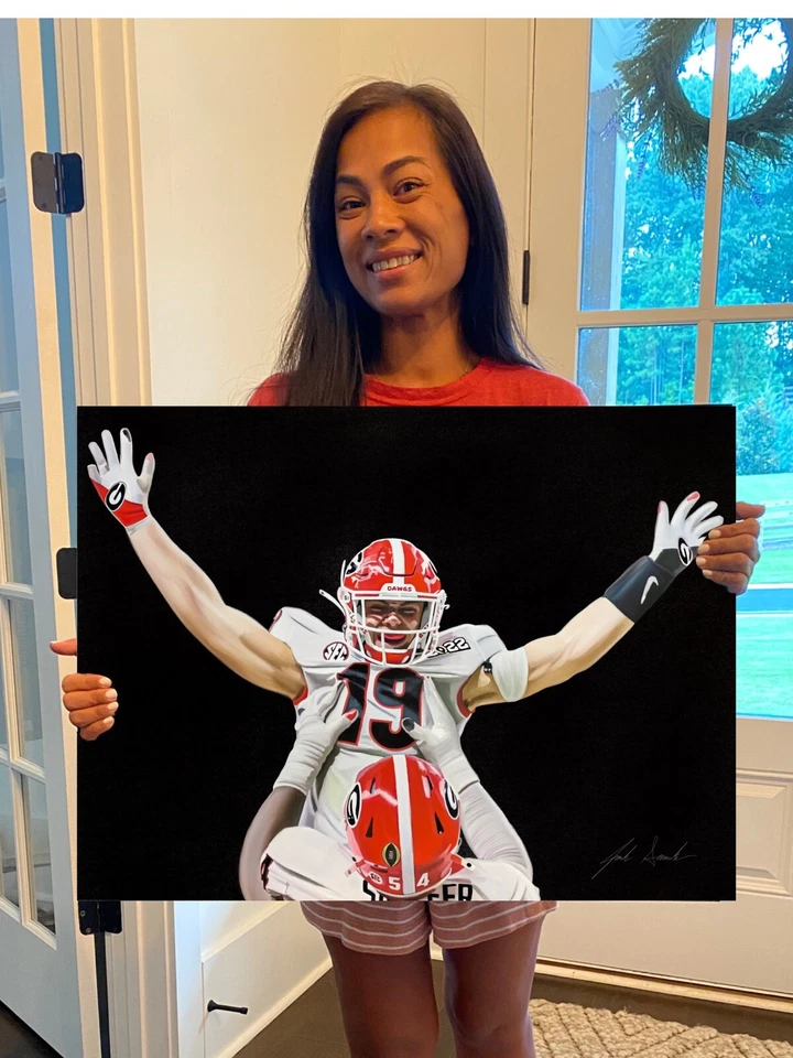 Georgia Bulldogs Brock Bowers Painting artwork - Image 1 of 1