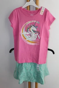 2 PC SET Girls Size 7 Jumping Beans Tops Skirt/Skort NWT Lot NEW Unicorn - Picture 1 of 3