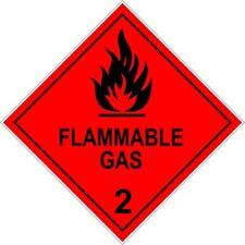 FLAMMABLE GAS 2 (BLACK) - SELF ADHESIVE STICKER / DECAL / SIGN | HEALTH & SAFETY