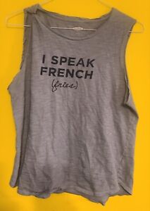 Women's Old Navy I Speak French Fries Gray Tank Top / Size: Large 
