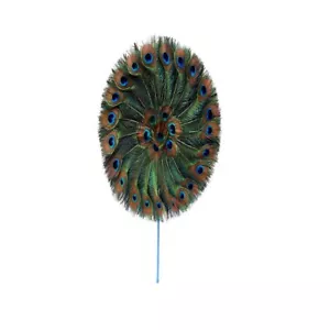 Ventilatore piume di pavone multicolore, piume di pavone - Foto 1 di 3