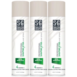 3 Pk Salon Grafix Professional Shaping Xtra Hair Spray Extra Super Hold 10Oz Ea - Picture 1 of 4