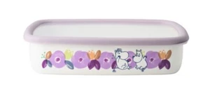 Moomin Valley Emaille Rechteck Futterbehälter Blumen Garten Violett Lila - Bild 1 von 3