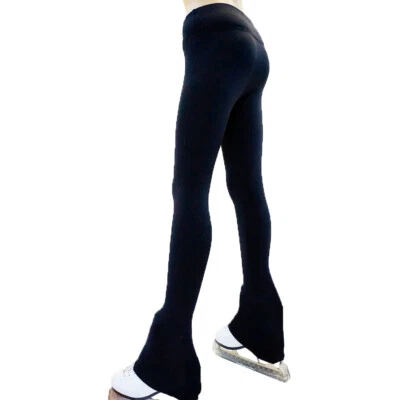 UniqGarb Ice skating dress pants girls women Elastic Cuff UGSP1 all black VCSP17