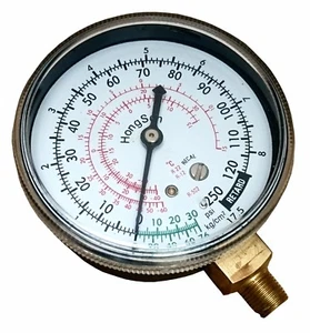 REFRIGERATION GAUGE - BLUE 0-250 PSI 70MM 18" THR 17.5KG R12 R22 & R502 RG-251 - Picture 1 of 1