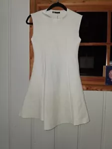 Zara ärmelloses Fit & Flare Kleid Elfenbein Stretch Gr. S Neu mit Etikett - Bild 1 von 7