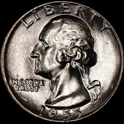 1955 Washington Quarter 90% Silver Brilliant Uncirculated, As Shown 177 Cover