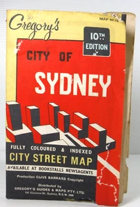 Rare Gregory's City of Sydney Street Map Vintage 10th edition Clive Barrass - Picture 1 of 12