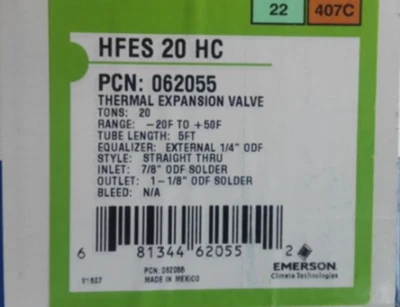 NEW Emerson HFES 20 HC Thermal Expansion Valve - Image 1 of 2