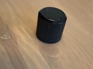 Black Knurled Brass Flat Top Guitar Knob - Picture 1 of 3