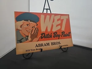 DUTCH BOY WET PAINT Cardboard Philadelphia  Estate Find - Picture 1 of 15