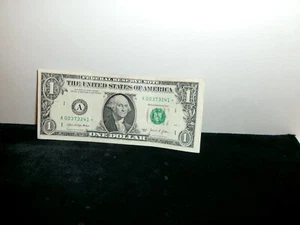 2021 Star Note Error $1 Dollar Misaligned Front & Back Of Bill . Circulated - Picture 1 of 4