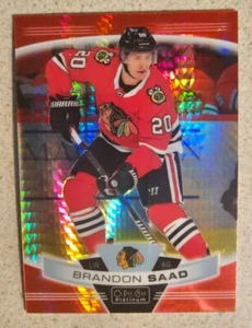 2019-20 O-Pee-Chee Platinum Red Prism # /199 Brandon Saad Black Hawks - Picture 1 of 2
