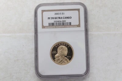 2003 S Sacagawea Golden Dollar Proof NGC PF70 Ultra Cameo - Image 1 of 2