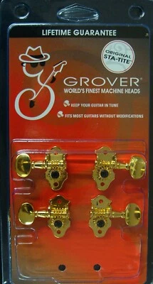 Grover 8G Sta-Tite™ Geared Ukulele tuning machines (8 Series) Gold - Image 1 of 4