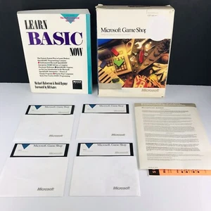 VTG 1990 Microsoft Game Shop For DOS System 5.25” Disk Version Basic Programming - Picture 1 of 13
