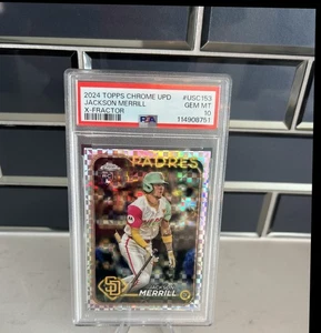 2024 Topps Chrome Update Jackson Merrill X-Fractor #USC153 RC Padres PSA 10 - Picture 1 of 2