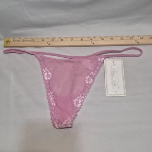 Rene Rofe Lingerie Pink Sheer Thong Panties Underwear Size 9 NWT - Picture 1 of 6