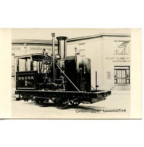 Locomotiva Grasshopper-B&O Railroad-Dayton-RPPC-Vintage vera foto cartolina - Foto 1 di 4