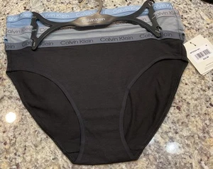 Bikini CALVIN KLEIN donna M (confezione da 3) QP2936XX-001 blu, grigio, nero prezzo al pubblico consigliato $35 nuovo con etichette - Foto 1 di 5