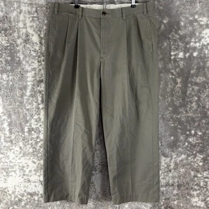 Pantalone chino Orvis taglia 38 plissettato gamba dritta grigio bottoni zip tasca preppy - Foto 1 di 12