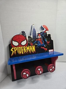 Vintage Spiderman Hänge Wandregal Garderobe Organizer Schulrucksack Cubby - Bild 1 von 11