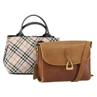 Auténtico bolso de mano BURBERRY Nova Check cuero nailon beige marrón 150325 Foto 1 de 4