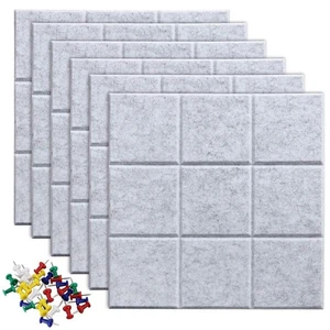 Large Cork Board Felt Board Tiles for Walls with 30 Push Pins, 11.8"x11.8" Pa... - Picture 1 of 7