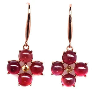 925 Sterling Silver 5 MM. Red Ruby & Yellow Sapphire Birthstone Jewelry Earrings - Picture 1 of 4