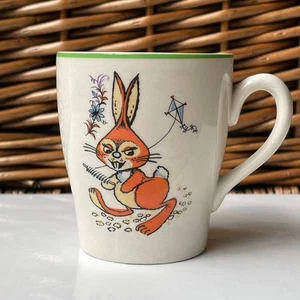 Vintage 1950s Easter Bunny Rabbit Cup Mug Keele Street Pottery KSP Nursery Ware - Picture 1 of 8