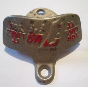 VTG Seven UP 7-UP Nickle Plated Cast Iron Bottle Cap Opener marked STARR X - Picture 1 of 7
