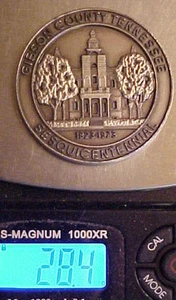 MEDALLA SESQUICENTENARIO DE PLATA ESTERLINA 1973 Gibson County Tennessee - Imagen 1 de 1