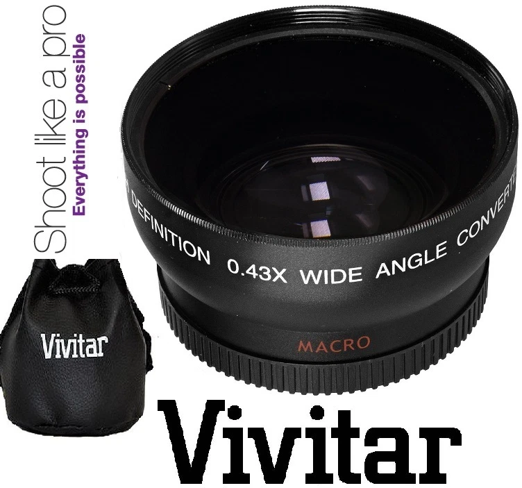 Vivitar HD4 Optics Wide Angle W/Macro Lens For Sony Alpha A6000 ILCE-6000 NEX-3N - Image 1 of 4