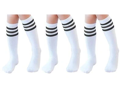 Knee High Tube Socks for Boys Girls Baby Toddler & Child 3 PairsBlack Strips1... - Изображение 1 из 4