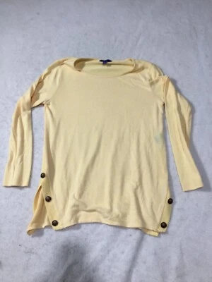 APT. 9 Sweater Womens L Yellow Long Sleeve Button Accent Side - Image 1 of 4