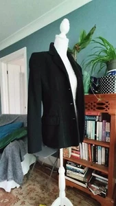 Jigsaw Black Wool/Cashgora Jacket. Made in the UK - Size 12-14. Excellent. - Picture 1 of 13