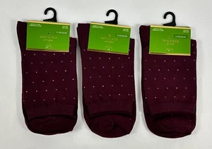 Kate Spade New York Maroon Ankle Socks Kick Up Your Heels Women One Size 3 Packs - Picture 1 of 6