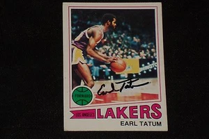 EARL TATUM 1977-78 TOPPS SIGNED AUTOGRAPHED CARD #122 LOS ANGELES LAKERS - Picture 1 of 1