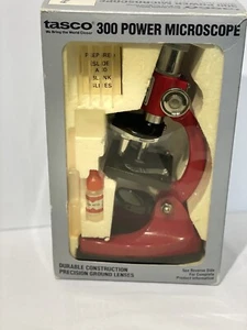 Vintage Tasco 300 power Microscope with Eye Dropper + Gum Media, P300, Open Box - Picture 1 of 6