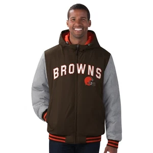 Cleveland Browns NFL Cold Front Polyfill Full Zip Hooded Jacket By G-III - Picture 1 of 6