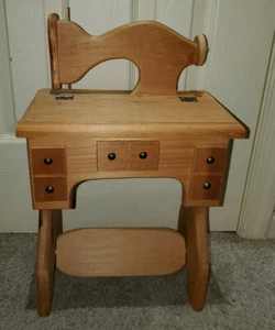 Vintage Replik Holz Golden Holz Nähmaschine Aufbewahrungsbox - Bild 1 von 7