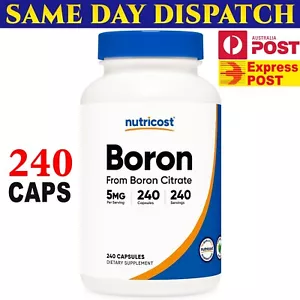 Nutricost Boron 5mg 240 Vegetarian Capsules Gluten Free & Non-GMO Shipping Free! - Picture 1 of 4