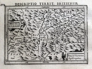 S.TYROL, ITALY, BRESSANONE BRIXEN, BERTIUS original antique map 1618 - Picture 1 of 1