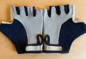 Fahrradhandschuhe weich Halbfinger Unisex große Größe grau bequem gepolstert neu UK - Bild 1 von 4