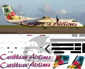 V1 Decals DeHavilland Dash 8-300 Caribbean Airlines for 1/72 Hobbycraft Kit - Picture 1 of 8