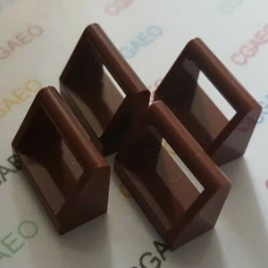 4 x Lego 2432 Tile, Modified 1 x 2 with Bar Handle REDDISH BROWN - Imagen 1 de 1